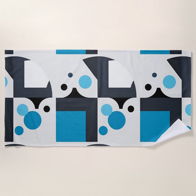 Moderne Abstrakte geometrische Kunstwerke Strandtuch (Vorderseite)