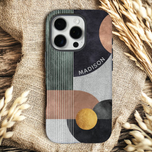 Moderne abstrakte geometrische Marmor-Personalisie iPhone 16 Pro Hülle
