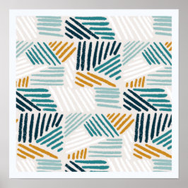 Moderne abstrakte geometrische Pinsel-Pattern Poster