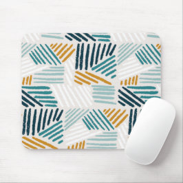 Moderne abstrakte geometrische Pinselstruktur Mousepad