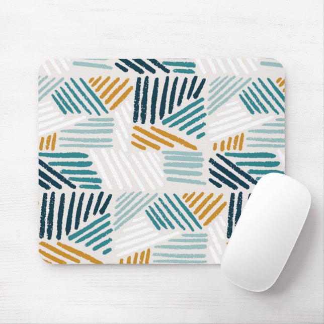 Moderne abstrakte geometrische Pinselstruktur Mousepad (Mit Mouse)