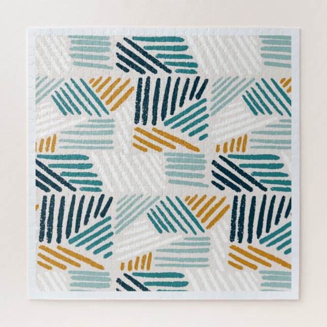 Moderne abstrakte geometrische Pinselstruktur Puzzle (Vertikal)