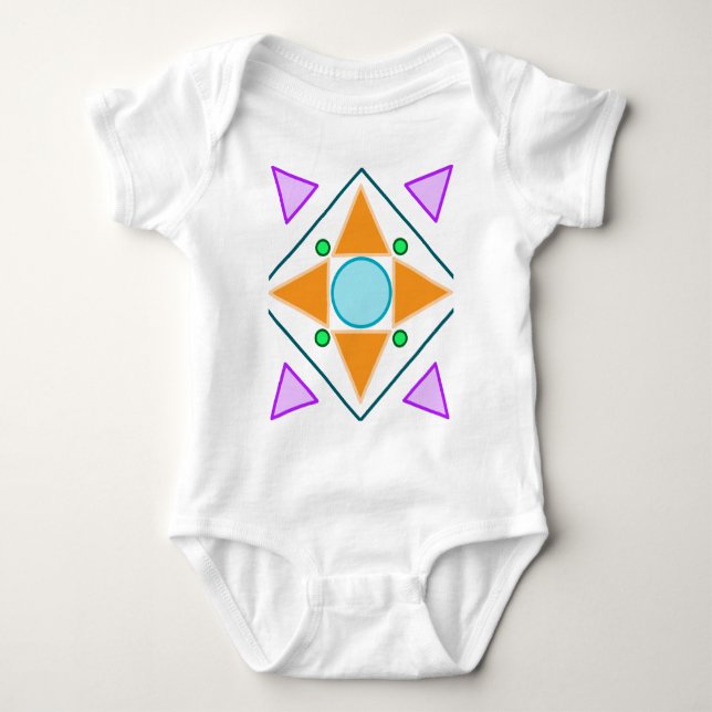 Moderne abstrakte geometrische Sternenexplosion Baby Strampler (Vorderseite)