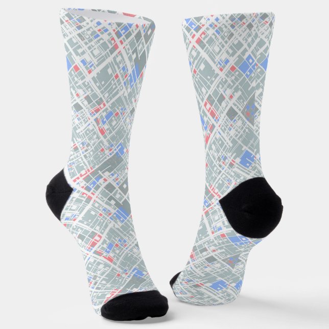Moderne abstrakte geometrische Struktur. 3 Ringbuc Socken (Gewinkelt)