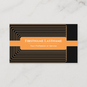 Moderne, abstrakte, gerahmt orange abgerundete Eck Visitenkarte