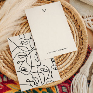 Moderne Abstrakte Gesichtserkennung für Monogramm  Mitteilungskarte