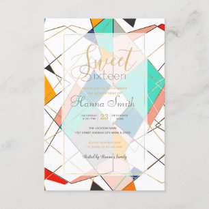 Moderne Abstrakte goldengeometrische Stroke Einladung