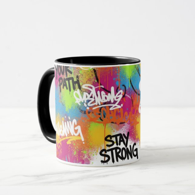 Moderne abstrakte Graffiti-Kunst personalisierte G Tasse (Vorderseite Links)