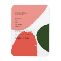 Moderne abstrakte Grafik Rot, Rosa + Grün Ankündig