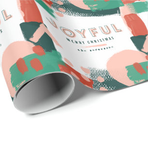 Moderne abstrakte Grafik Rot, Rosa + Grün fröhlich Geschenkpapier