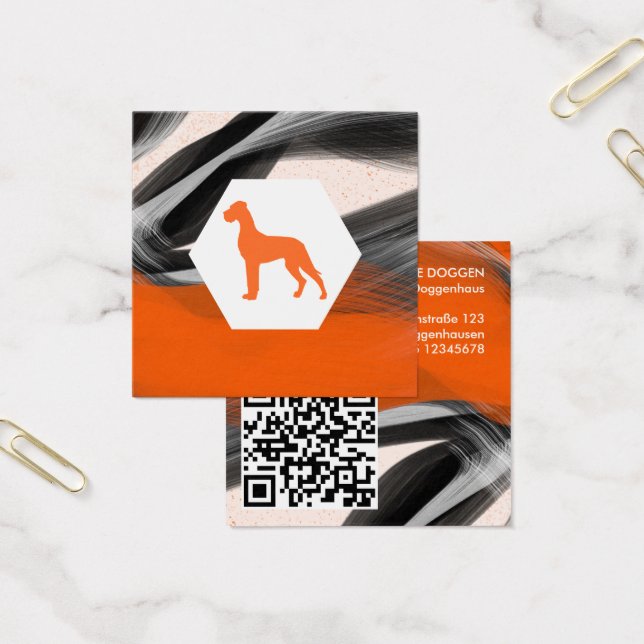 Moderne abstrakte Great Dane Orange  (Büro)