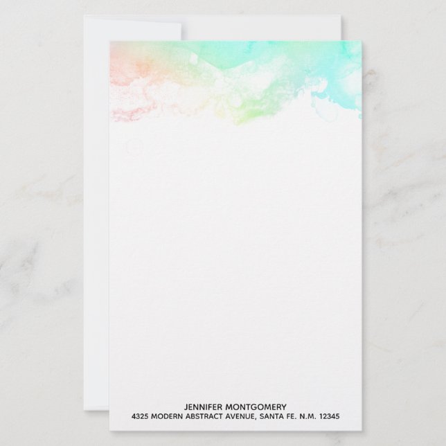 Moderne Abstrakte Green & Blue Watercolor-Wirbel (Vorderseite)