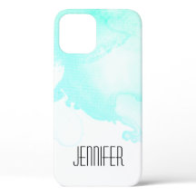 Moderne Abstrakte Green & Blue Watercolor-Wirbel