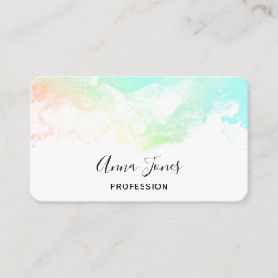 Moderne Abstrakte Green & Blue Watercolor-Wirbel Visitenkarte