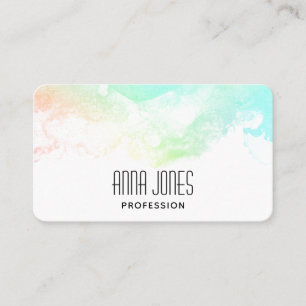 Moderne Abstrakte Green & Blue Watercolor-Wirbel Visitenkarte