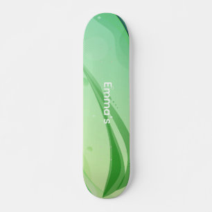 Moderne abstrakte grüne Flüssigkeitswellen und geo Skateboard