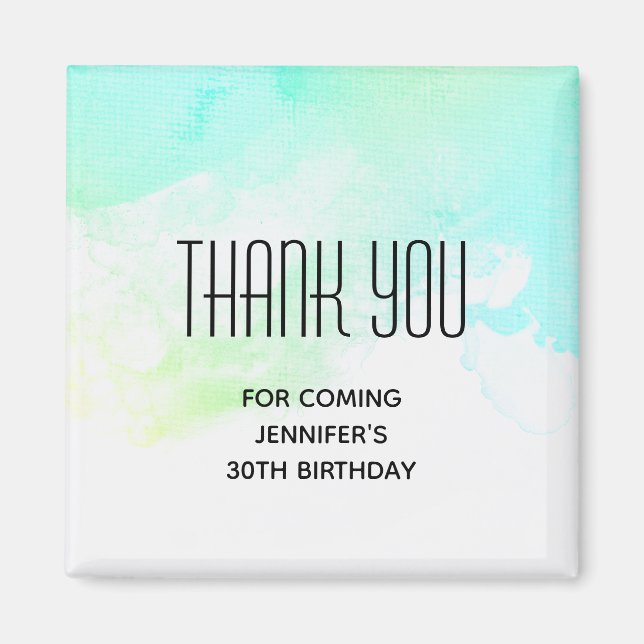 Moderne Abstrakte grüne und blaue Wasserfarbe Viel Magnet (Vorne)