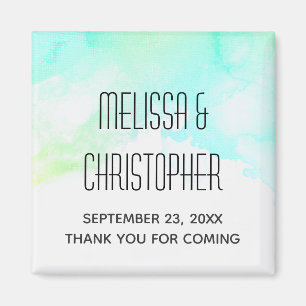 Moderne Abstrakte grüne und blaue Wasserfarbe Viel Magnet