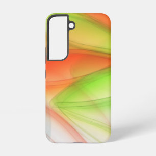 Moderne abstrakte grüne und orange Wellen Samsung Galaxy Hülle