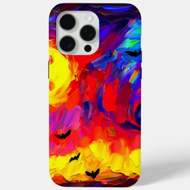 Moderne Abstrakte Halloween-Nacht Case-Mate iPhone Hülle (Rückseite)