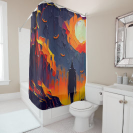Moderne Abstrakte Halloween-Nacht Duschvorhang