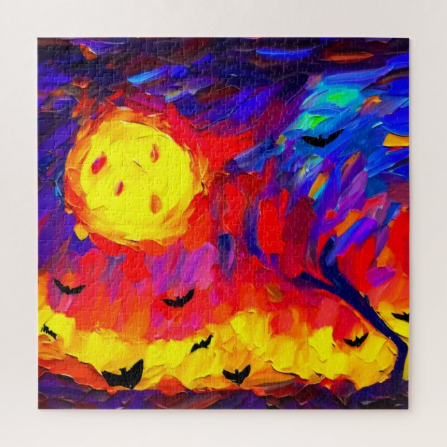 Moderne Abstrakte Halloween-Nacht Puzzle (Vertikal)