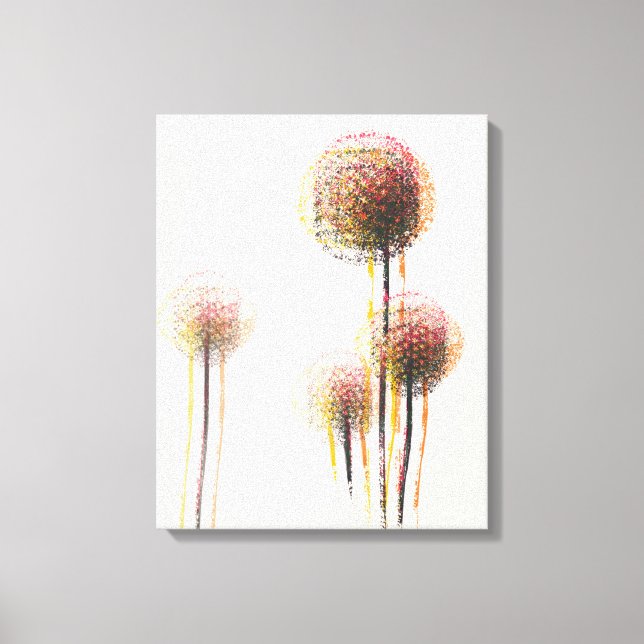 Moderne Abstrakte Herbst-Blume Bäume #2 Leinwanddruck (Vorderseite)