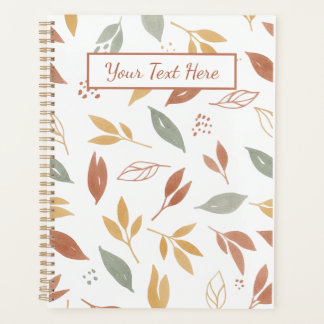 Moderne abstrakte Herbstblätter Minimalist Boho Planer