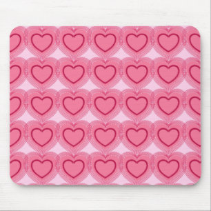 Moderne Abstrakte Herzen - Azalea Pink Mousepad