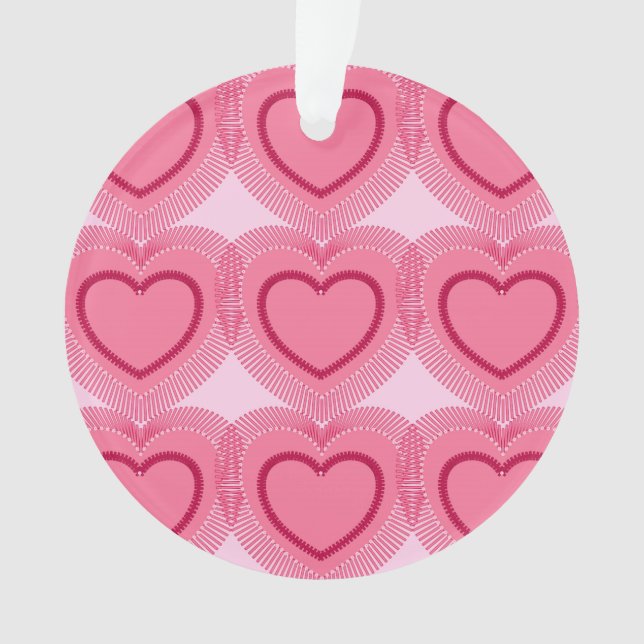 Moderne Abstrakte Herzen - Azalea Pink Ornament (Vorderseite)