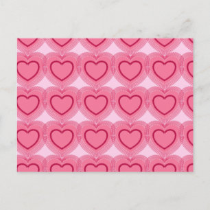 Moderne Abstrakte Herzen - Azalea Pink Postkarte