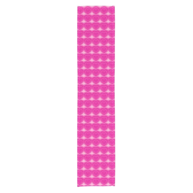 Moderne Abstrakte Herzen - Fuchsia Pink Kurzer Tischläufer (Vorderseite)