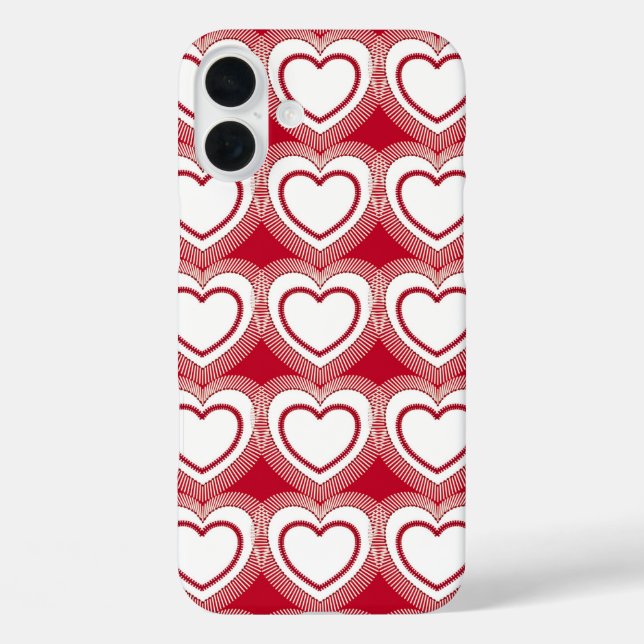 Moderne Abstrakte Herzen - Rot und Weiß Case-Mate iPhone Hülle (Rückseite)