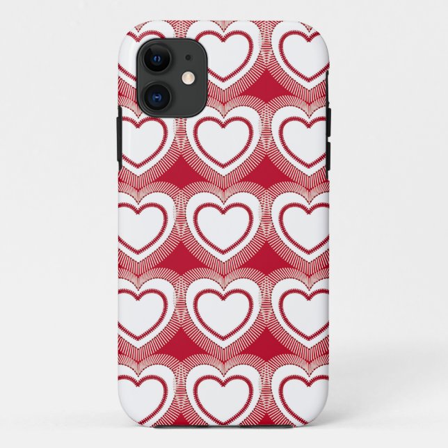 Moderne Abstrakte Herzen - Rot und Weiß Case-Mate iPhone Hülle (Rückseite)