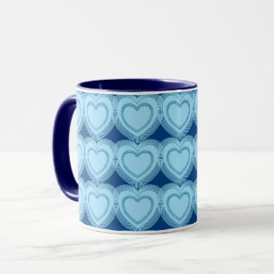 Moderne Abstrakte Herzen - Sky Blue und Cobalt Tasse