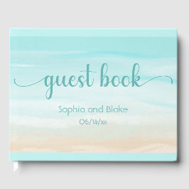 Moderne Abstrakte Hochzeit am Strand Gästebuch