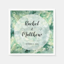 Moderne Abstrakte Hochzeit des grünen Wassers Serviette