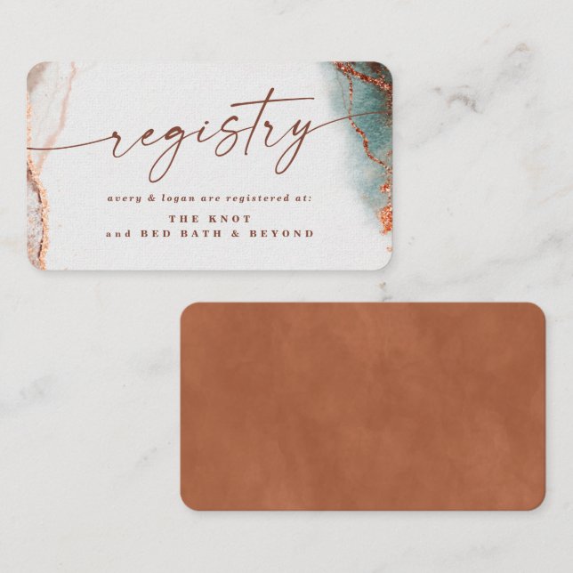 Moderne Abstrakte Hochzeit im Herbst Terra Cotta Begleitkarte (Vorne/Hinten)