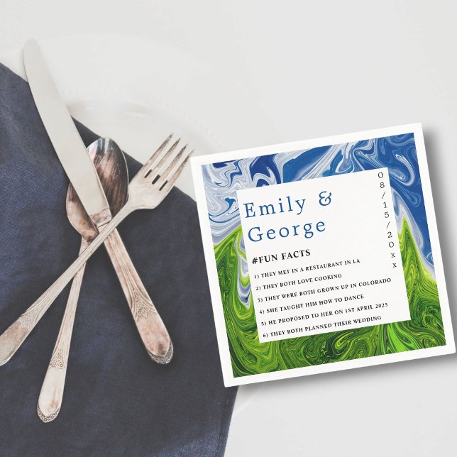 Moderne Abstrakte Hochzeit mit minimalem Grün Serviette (Von Creator hochgeladen)