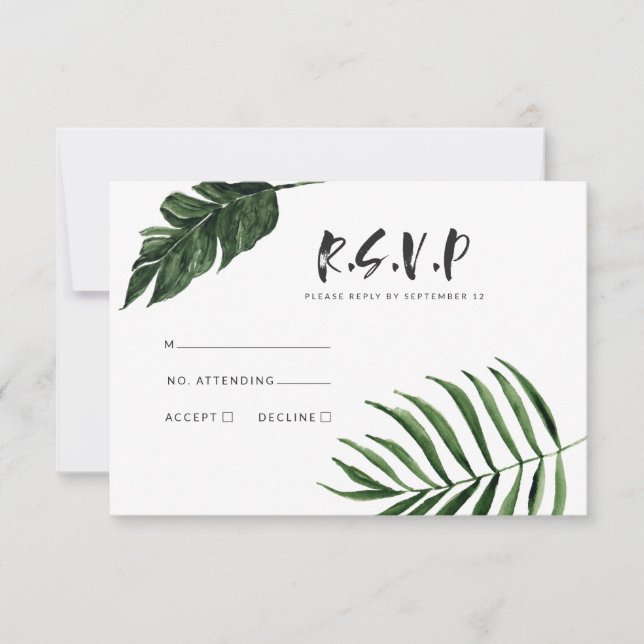 Moderne, abstrakte Hochzeit RSVP Karte (Vorderseite)