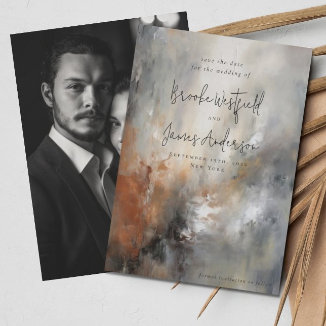 Moderne Abstrakte Hochzeit Save The Date (Von Creator hochgeladen)