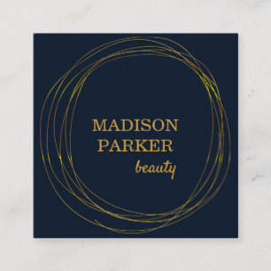 Moderne Abstrakte Imitat Gold Quadratische Visitenkarte