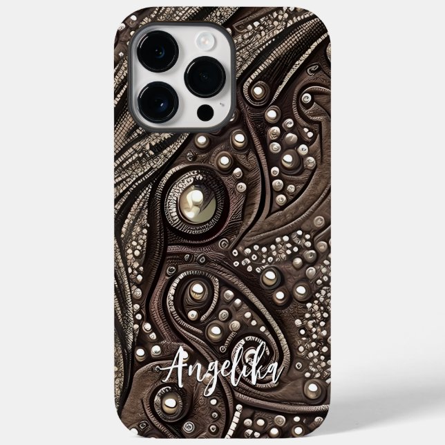 Moderne Abstrakte Imitat Leather Style Individuell Case-Mate iPhone Hülle (Rückseite)