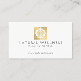 Moderne Abstrakte Imitate Gold Floral Logo Wellnes Visitenkarte