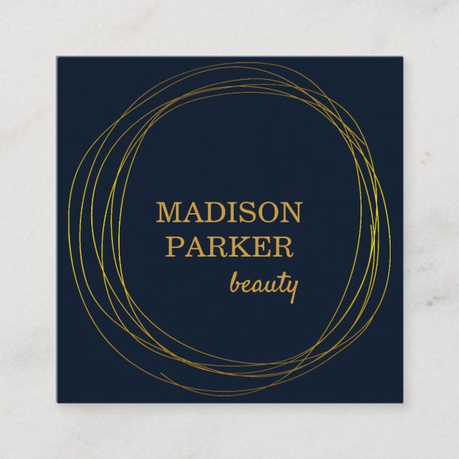 Moderne Abstrakte Imitate Rosen Gold Quadratische Visitenkarte (Vorderseite)