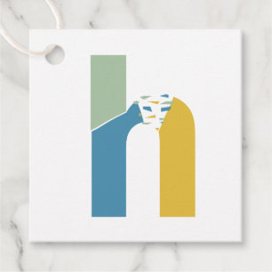 Moderne abstrakte Initiale H Monogramm personalisi Geschenkanhänger
