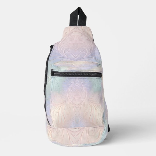 Moderne Abstrakte Iridescent Crossbody Bag (Vorderseite)