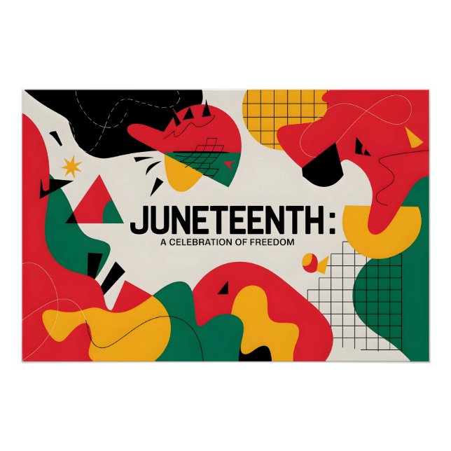 Moderne Abstrakte Jugendfreiheitsfeier Kunst Poster (Vorderseite)