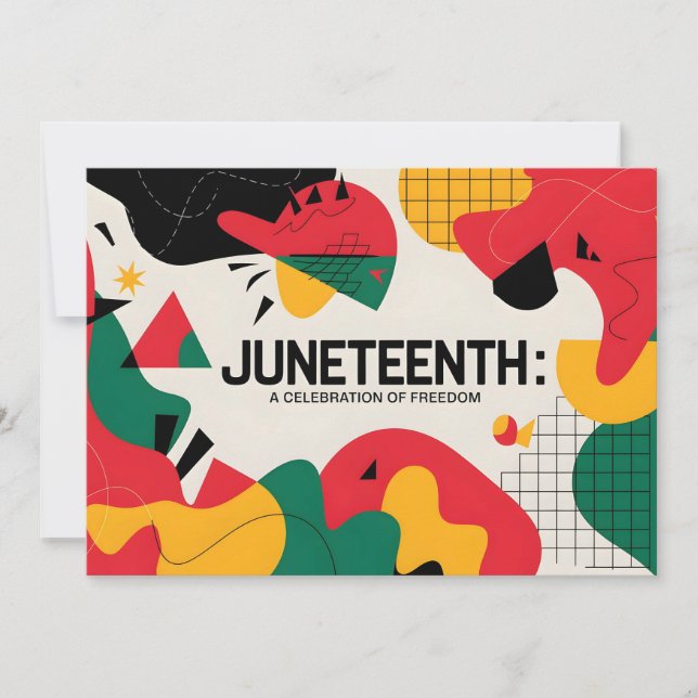 Moderne Abstrakte Jugendfreiheitsfeier Kunst Save The Date (Vorderseite)