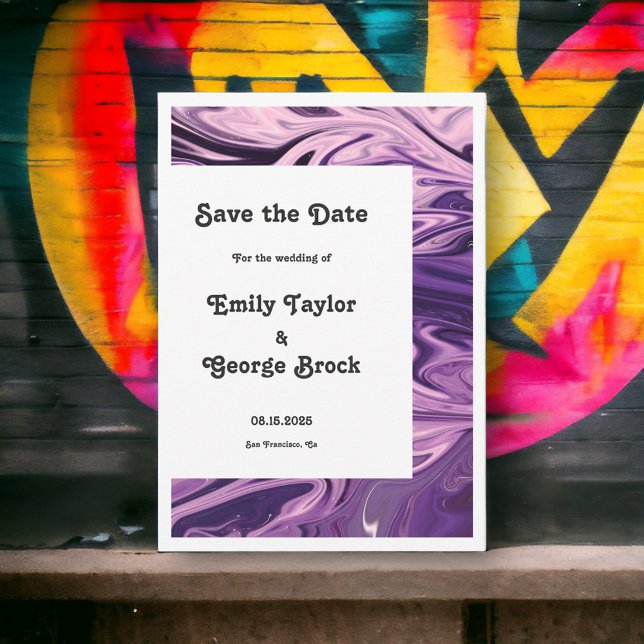 Moderne Abstrakte Kalligrafie Hochzeit Save The Date (Von Creator hochgeladen)